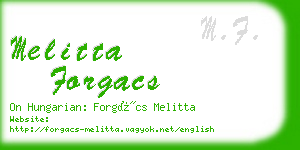 melitta forgacs business card